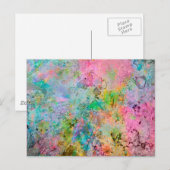 Koel kleurrijke neonkleuren abstract marmer afbeel briefkaart (Voorkant / Achterkant)