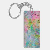 Koel kleurrijke neonkleuren abstract marmer afbeel sleutelhanger (Voorkant Links)