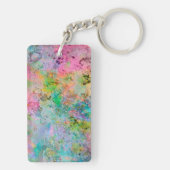 Koel kleurrijke neonkleuren abstract marmer afbeel sleutelhanger (achterkant)