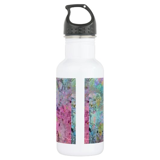 Koel kleurrijke neonkleuren abstract marmer afbeel waterfles  (Achterkant)