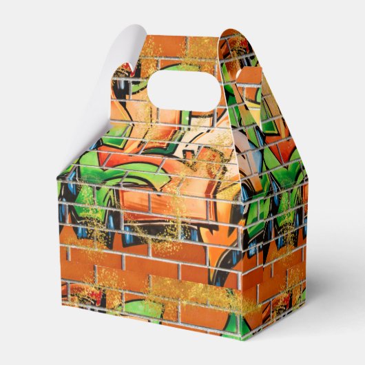 Koel kleurrijke stedelijke graffiti met Faux Glitt Bedankdoosjes (Achterkant)