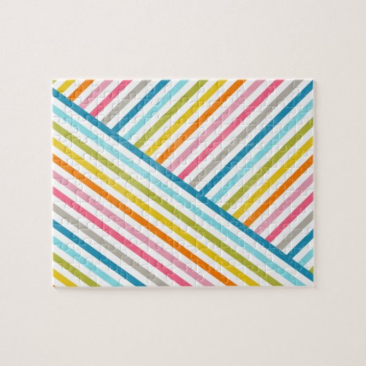 Koel kleurrijke trendy twee manieren over strepen legpuzzel (Horizontaal)