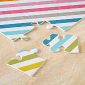 Koel kleurrijke trendy twee manieren over strepen legpuzzel (Zijkant)