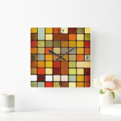 Koel kleurrijke vierkanten en rechthoeken om de ho vierkante klok (Huis)