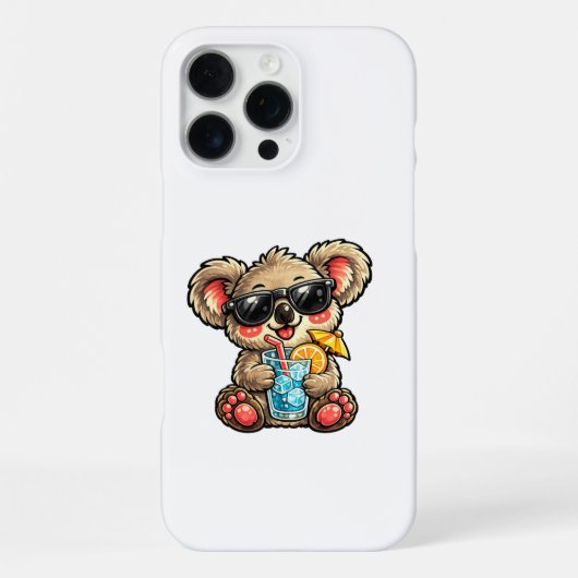 Koel Koala Drank iPhone Hoesje (Achterkant)