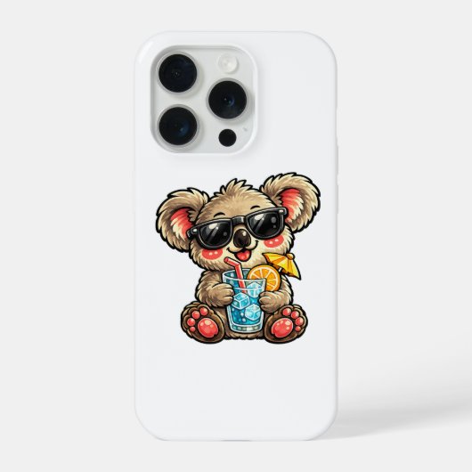 Koel Koala Drank iPhone Hoesje (Achterkant)