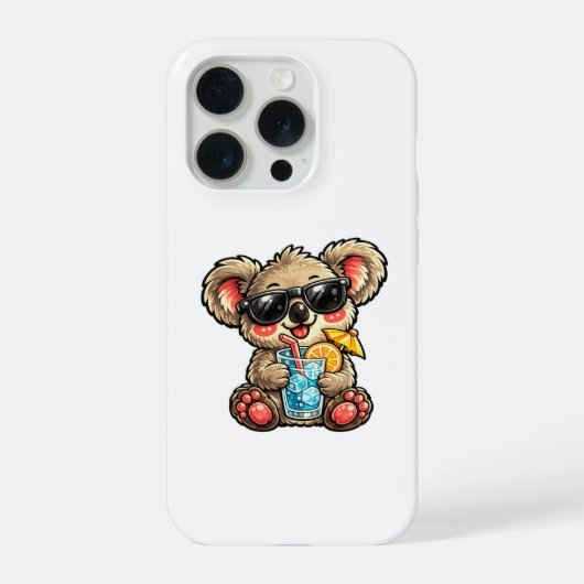 Koel Koala Drank iPhone Hoesje (Achterkant)