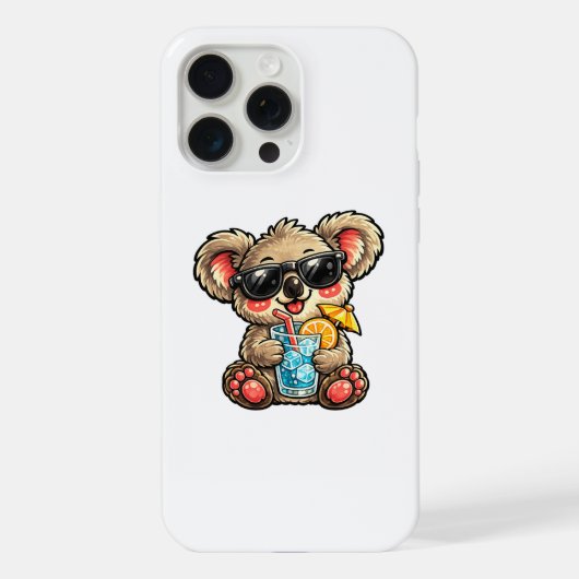 Koel Koala Drank iPhone Hoesje (Achterkant)