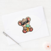 Koel Koala Ijs Ovale Sticker (Envelop)