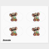 Koel Koala Ijs Ovale Sticker (Vel)