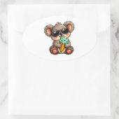Koel Koala Ijs Ovale Sticker (Tas)