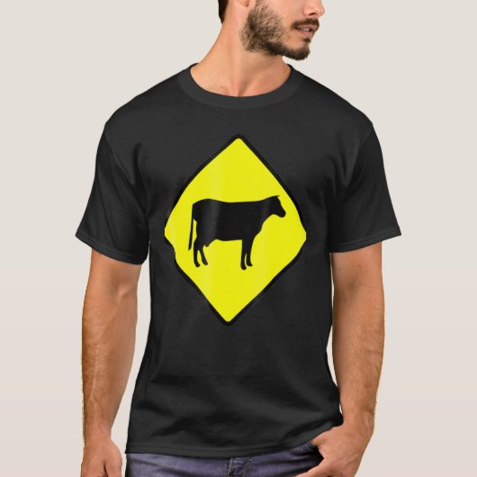 Koel Koe Kruisend Bord T-shirt (Voorkant)
