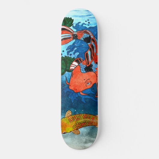 Koel Koi Vis Skateboard - Aangepaste Maten (Voorkant)