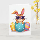 Koel Konijn Aankondigingskaart Kaart (Gele Bloem)
