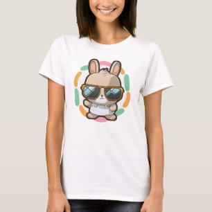 Koel Konijn Zonnebril Pasen Cartoons Lente T-shirt