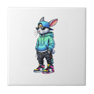 Koel konijn zonnebril Pasen dag voor jongens M Tegeltje