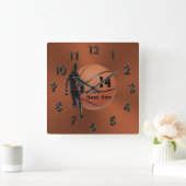 Koel Koperkleurige persoonlijke basketball-klokken Vierkante Klok (Huis)