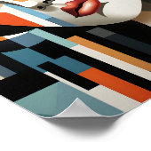 Koel kubistisch portret van een Vrouw geometrische Poster (Hoek)