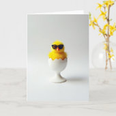 Koel Kuiken Uitbroed Dag Kaart (Gele Bloem)