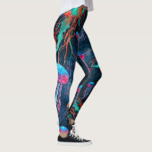 Koel kwal in diepblauw Zee Leggings (Rechts)