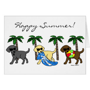 Koel Labradors Beach Party-Cartoon