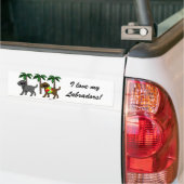 Koel Labradors Beach Party-Cartoon Bumpersticker (Op Truck)