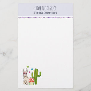 Koel lama in een zonnebril met een hoge zonnebril briefpapier