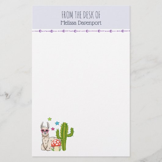 Koel lama in een zonnebril met een hoge zonnebril briefpapier (Voorkant)