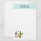 Koel lama in een zonnebril met een hoge zonnebril briefpapier (Voorkant / Achterkant)