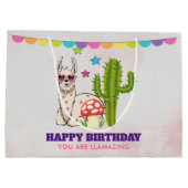 Koel lama in een zonnebril met een hoge zonnebril groot cadeauzakje (Achterkant)