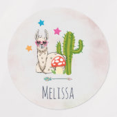 Koel lama in een zonnebril met een hoge zonnebril labels (Design 2)