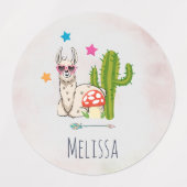 Koel lama in een zonnebril met een hoge zonnebril labels (Design 1)