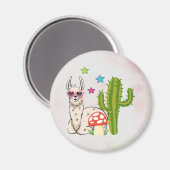 Koel lama in een zonnebril met een hoge zonnebril magneet (Voorkant / Achterkant)