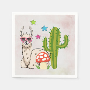 Koel lama in een zonnebril met een hoge zonnebril servet