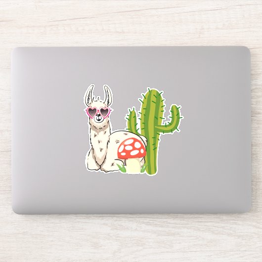 Koel lama in een zonnebril met een hoge zonnebril sticker (Computer)