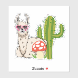 Koel lama in een zonnebril met een hoge zonnebril sticker