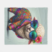 Koel lamsvlees in een kleurrijk pak fleece deken (Voorkant (Horizontaal))