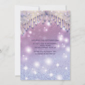 Koel lavendel lila druppels glinsteren glitter omb kaart (Achterkant)