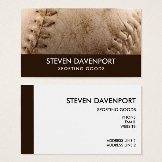 Koel Leder Baseball Old & Worn Visitekaartje (Voorkant /achterkant)