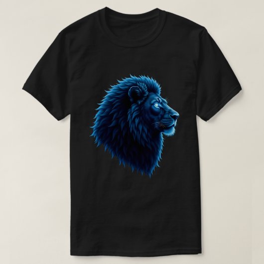 Koel leeuwendier met blauwe ogen kunstwerk leeuw t-shirt (Design voorkant)