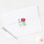 Koel leraar liefde voor decoratief script vierkant vierkante sticker (Envelop)