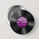 Koel leuke aangepaste tekstretro vinylrecord. ronde button 7,6 cm (Voorkant /achterkant)