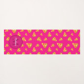 Koel leuke pizza plakken patroon Monogram hete roz Yogamat (Achterkant (horizontaal))