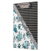 Koel leuke trendy  rozen florale polka-stippen klembord (Links)