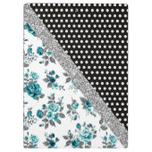 Koel leuke trendy  rozen florale polka-stippen klembord (Achterkant)