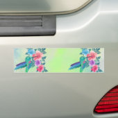 Koel leuke trendy waterverven kolibrij bumpersticker (Op auto)