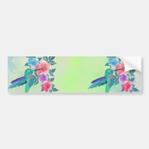 Koel leuke trendy waterverven kolibrij bumpersticker