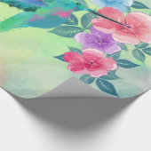 Koel leuke trendy waterverven kolibrij cadeaupapier (Hoek)