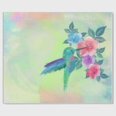 Koel leuke trendy waterverven kolibrij cadeaupapier (Vlak)