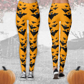 Koel leuke vliegende vleermuizen Halloween Black e Leggings
